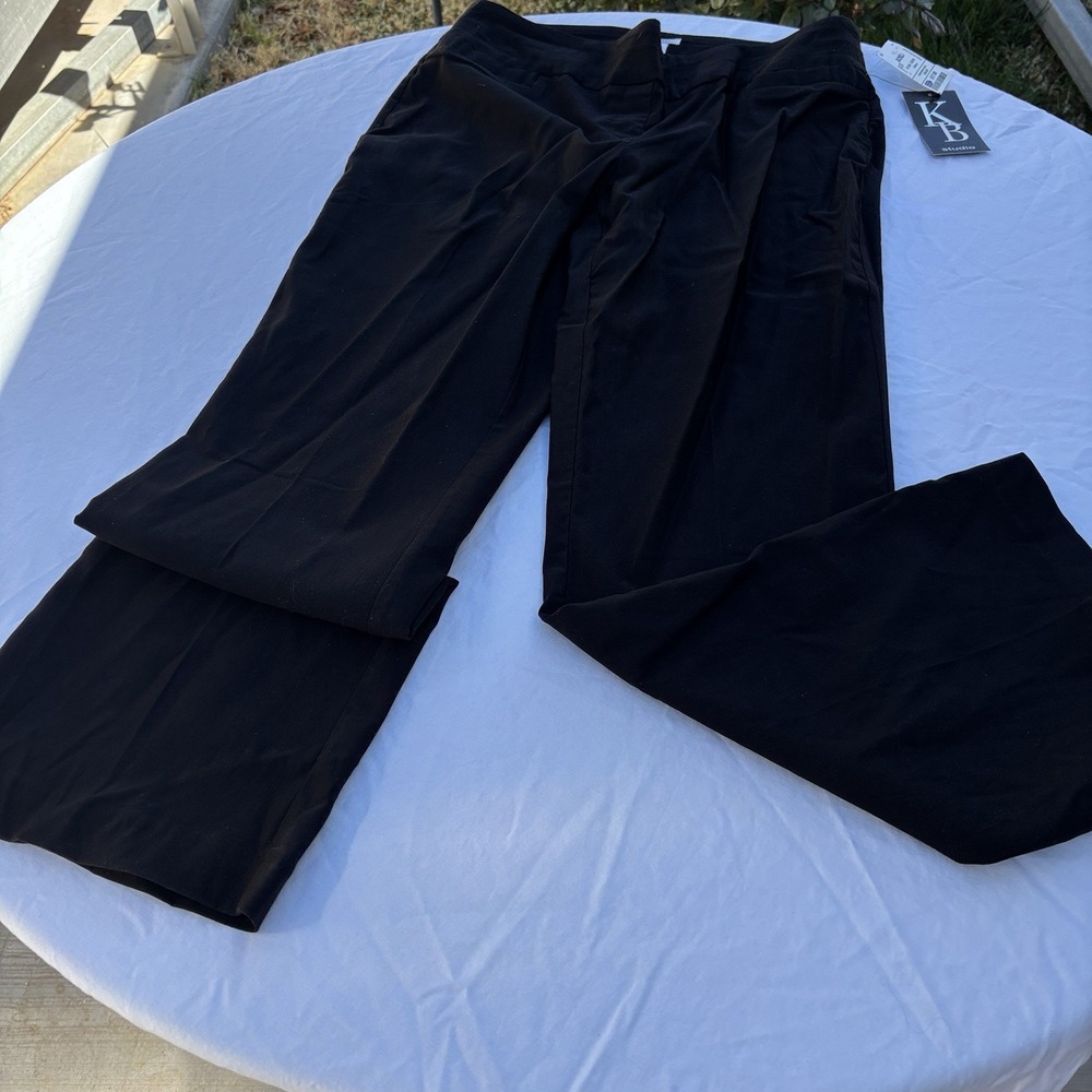 KB Studio Black Career Dress Pants Slacks 1X~ NWT
